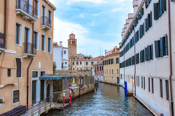 Italy. Venice. Canals, buildings, bridges. Boats, yachts, ships