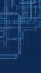 Fototapeta premium Intricate Industrial Piping System Blueprint