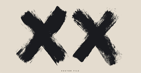 Two Simple Hand-Drawn X and S