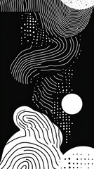 Abstract Black and White Graphic Design