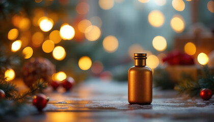 Gold Bottle Christmas Festive Lights Decor