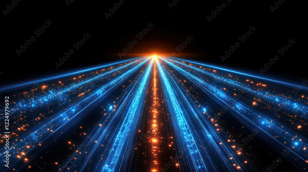Poster digital highway: a journey into the futuristic realm of data streams