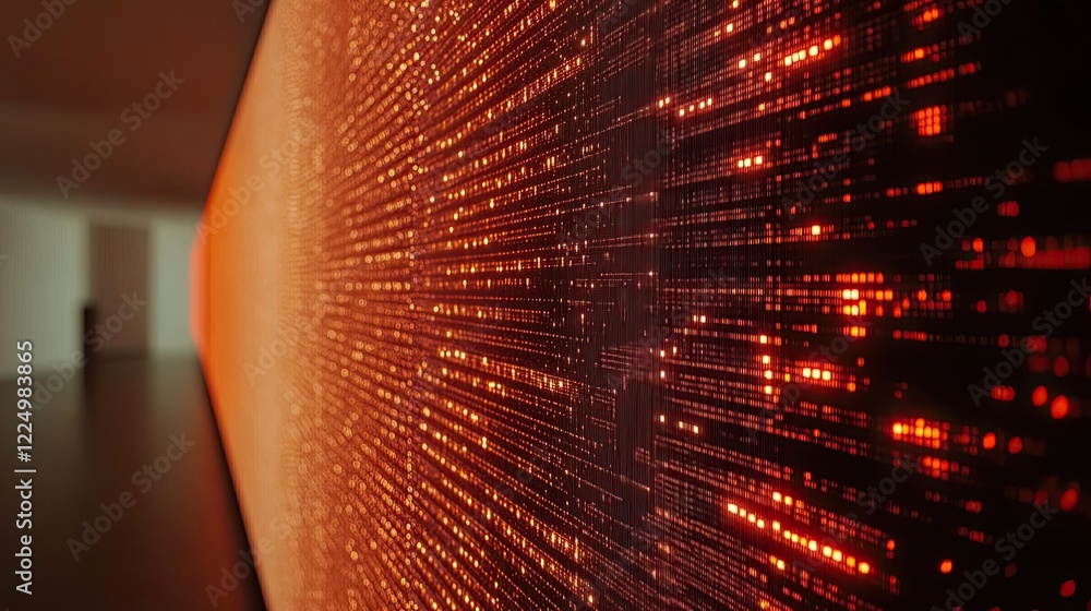 Poster a close-up of a glowing led screen with sharp resolution and smooth edges, showcasing abstract graph