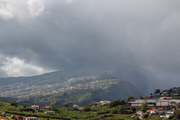 Mountain with a rainy cloud, Funchal, Madeira