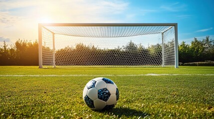 Exciting soccer match preparation sports field image sunny day ground level team spirit