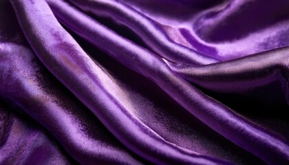Striking Closeup of Deep Purple Velvet Fabric Magnifying the Intricate Texture and Depth of This Opulent Material, Capturing a Sense of Richness and Luxury