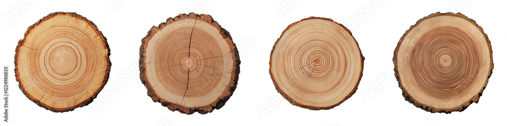 Poster close up of a cross section or slice of a tree trunk showcasing the natural concentric patterns and 