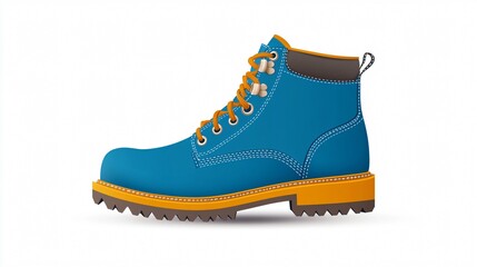 Blue Boot Icon in Centered Composition: Professional Wide Angle Shot for Design Projects