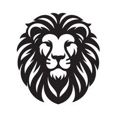 Obraz premium Vector illustration of a lion head mascot with tattoo style, featuring a wild animal face, symbolizing strength and nature