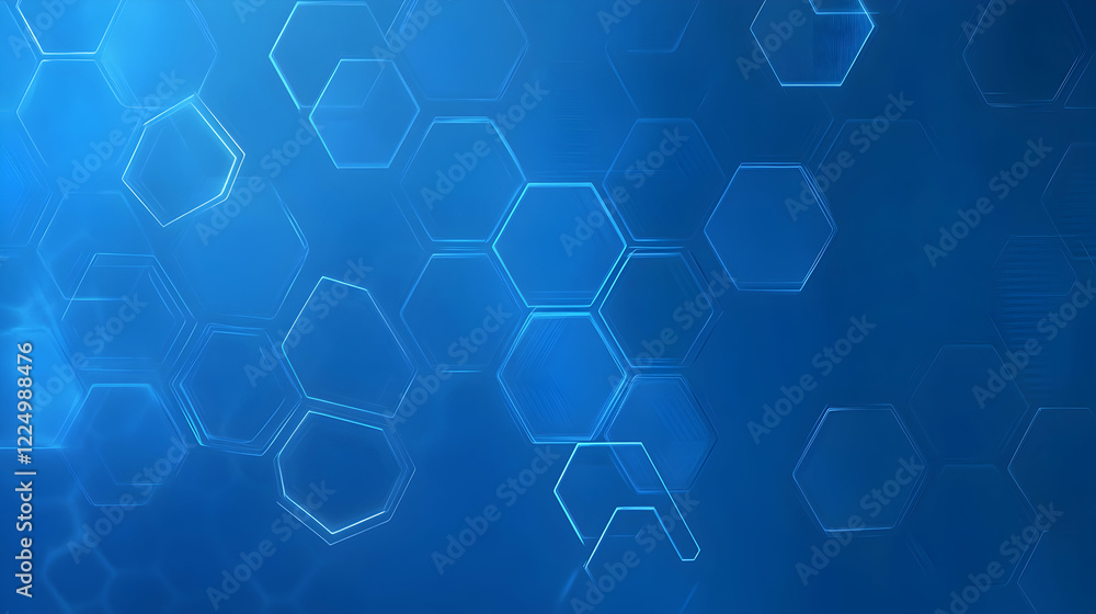 Poster blue tech background featuring circuit lines and hexagons, vector design for business, technology, o