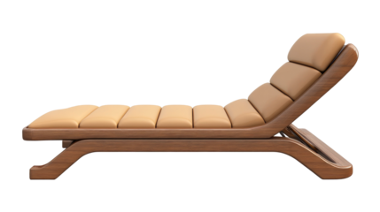 Sun lounger for summer relaxation and vacation with transparent PNG background