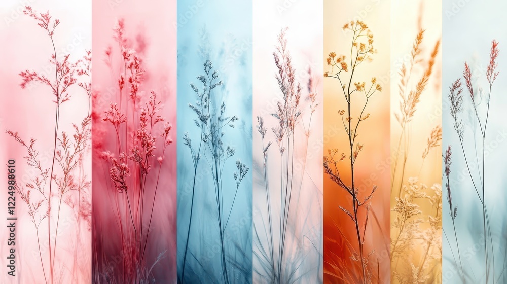 Aufkleber set of four different colored backgrounds for design and creative projects