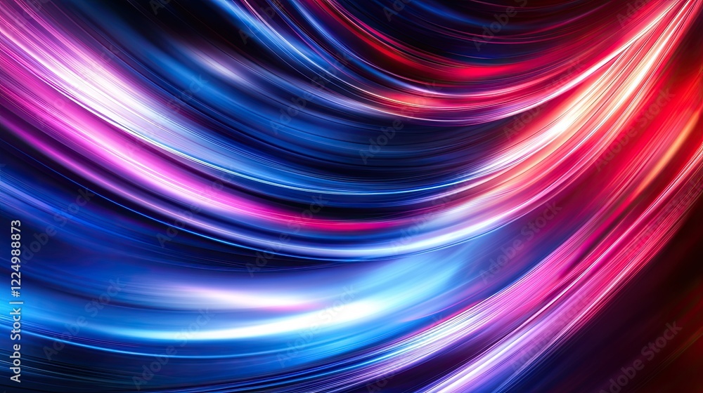 Poster a sleek, high-tech display showing bright data elements and vibrant lines, offering plenty of space 
