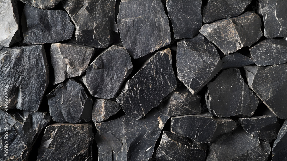 Aufkleber the dark stone background with its rough and uneven texture is neatly arranged.