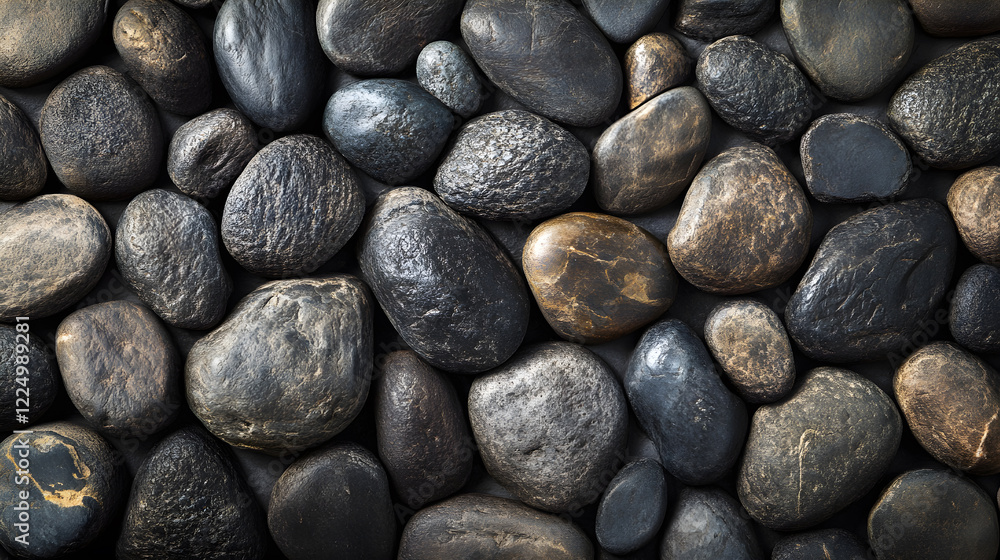 Aufkleber the dark, rounded stone background with its rough and uneven texture is neatly arranged.