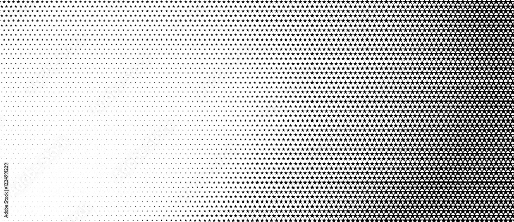 Aufkleber abstract background with halftone stars in art design. black shapes on a white background.
