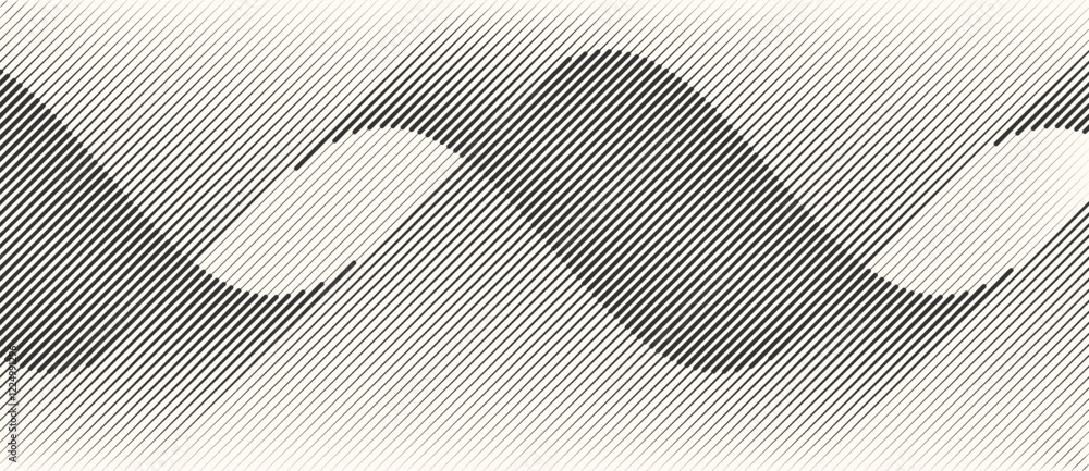 Poster Abstract art geometric background with lines. Optical illusion with waves and transition.