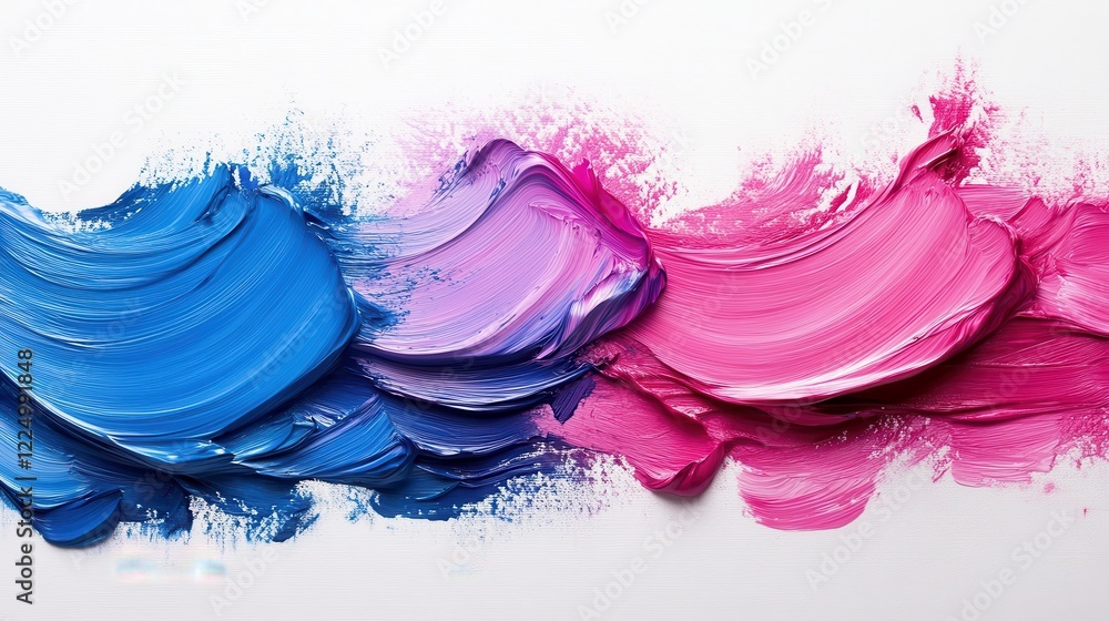 Poster three different colors of paint displayed in open containers on a white background for artistic purp