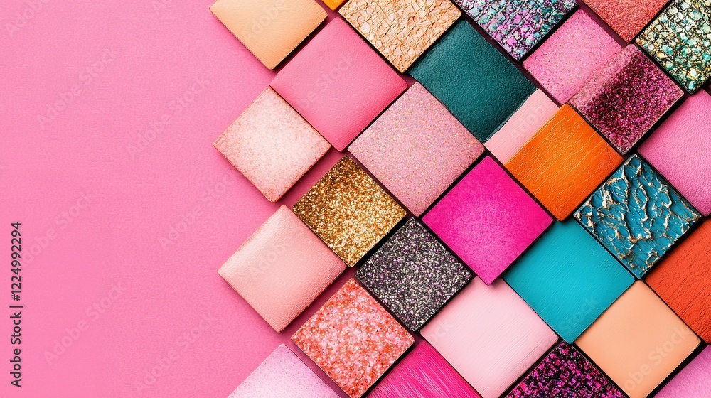 Poster a macro shot featuring a pastel backdrop adorned with multicolored sparkles