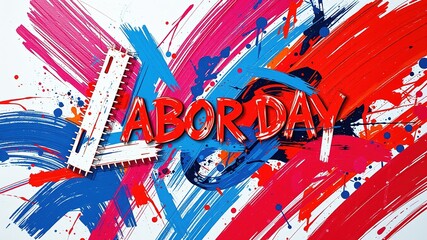 Abstract Labor Day Graffiti Art - Powerful Paint Strokes