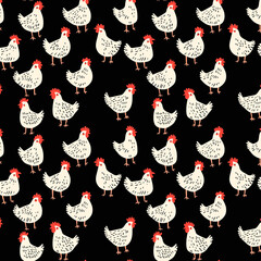 seamless pattern with chicken