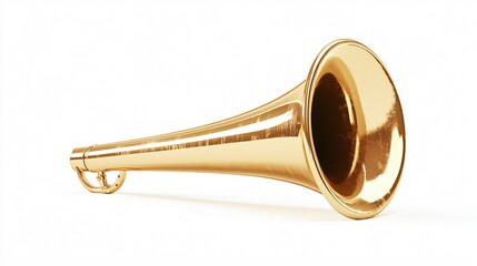 Professional Megaphone Gold Horn on White Background for Marketing and Communication Campaigns