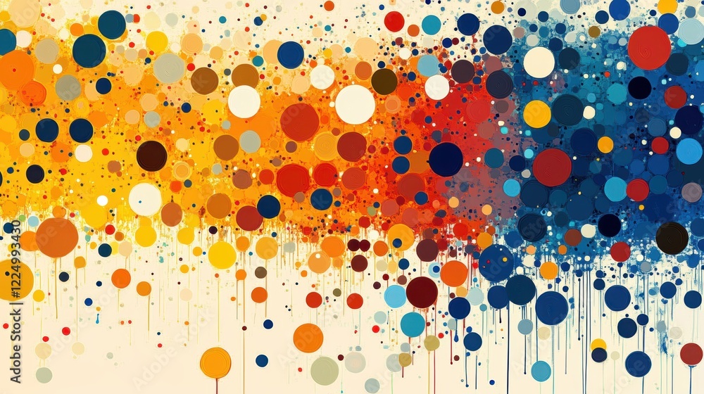 Poster colorful circles background with various sizes and vibrant colors for design and art projects