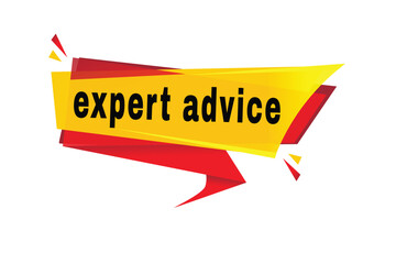 Expert advice banner design icon isolated, flat template or tag. vector element.