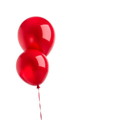 Red Balloons PNG – Glossy Helium Balloons with Transparent Background for Party or Celebration Design