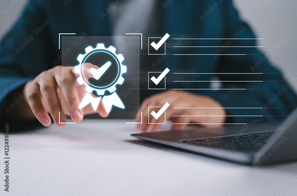 Aufkleber digital checklist and quality verification systems for business success. ensure compliance and effic