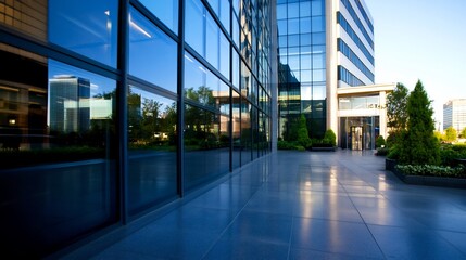 Obraz premium Modern Business Building Exterior Reflection