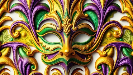 Mardi Gras Mask Abstract Texture Design -  Eye-Catching Pattern