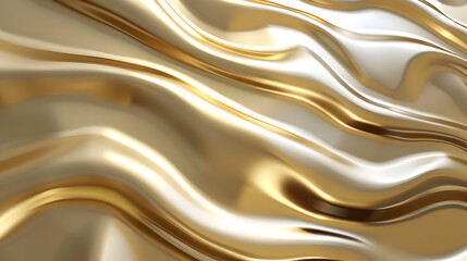 Obraz premium A smooth, flowing surface of gold and silver, creating a luxurious and elegant appearance.