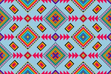 Colorful Geometric Pattern with Tribal Influence