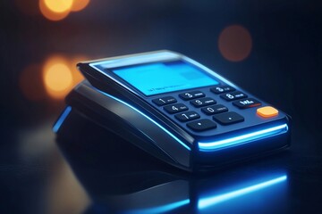 credit card being inserted into a sleek modern payment terminal