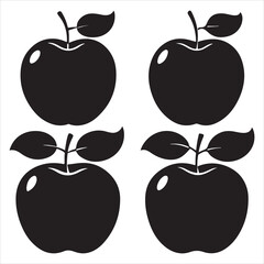 SET OF VECTOR VARIOUS APPLE SILHOUETTES
