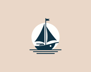 Boat Logo Design Icon Symbol Vector Template
