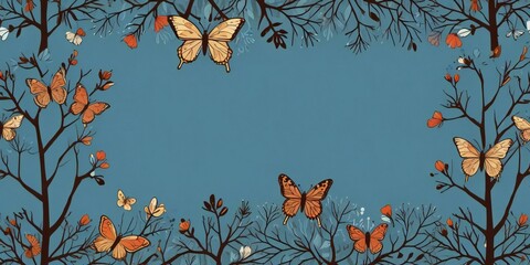 leaves and butterflies