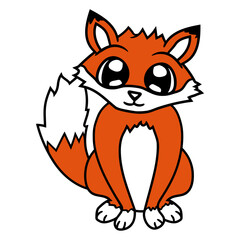 Red Fox Forest Animal Cunning Smart Cute Wild Dog Design Lover Art Vector Illustration Card T-Shirt Poster Sticker Graphic Print Decorative Drawing Isolated Logo Decoration Symbol Creative Cool Style
