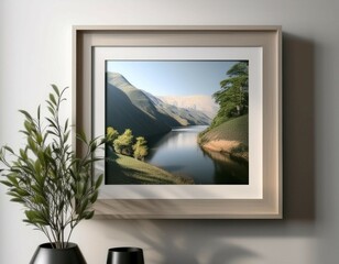 Fototapeta premium Framed picture on a wall, illustrating personal decor, art, and visual appeal.