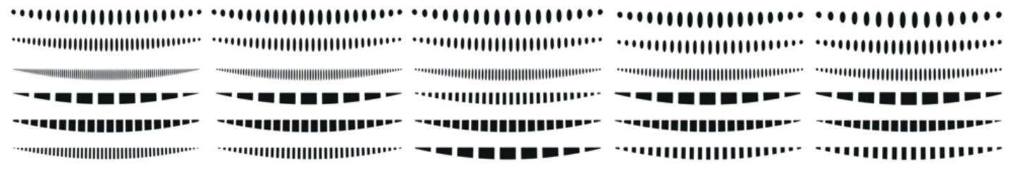 Semi-Circular text dividers set vector