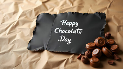 A valentine chocolate day paper with chocolate.