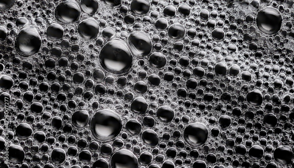 Poster striking monochromatic abstract macro of intricate foamy structure, unveiling complex patterns and t