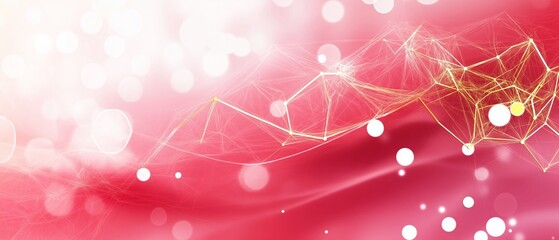 Abstract Pink and Gold Network: Elegant Bokeh Background for Design Projects