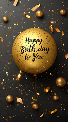 Celebrate a Joyful Occasion With a Sparkling Birthday Card Featuring Golden Text That Reads Happy Birthday to You