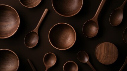 A collection of wooden spoons