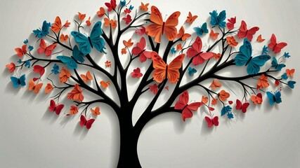 Fototapeta premium tree with red leaves