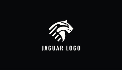 Black and white monochrome jaguar logo design, animal logo © Zeronineee