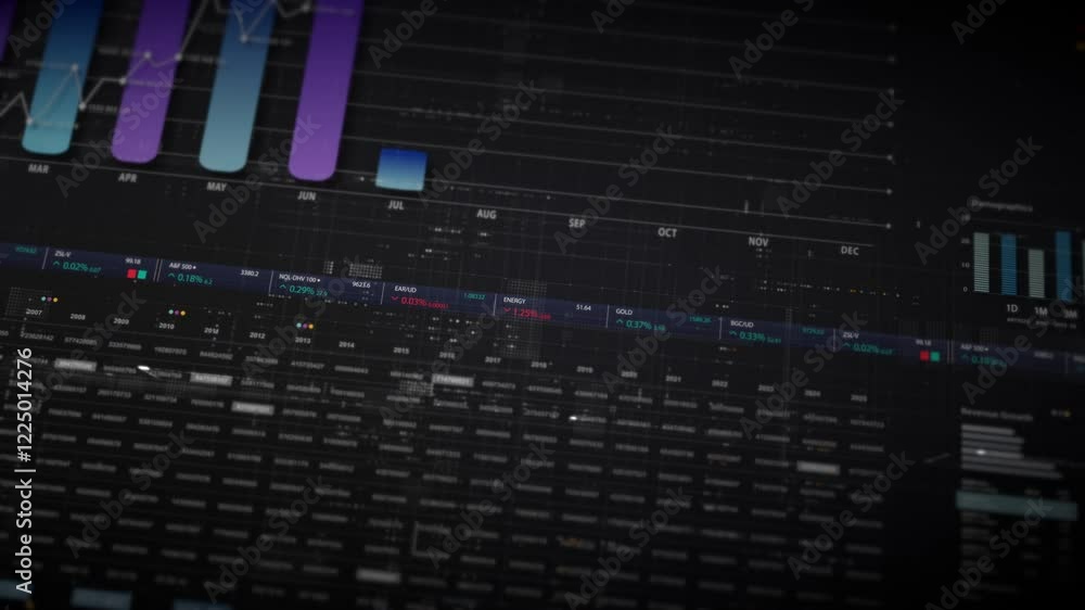 Poster dynamic data visuals for business info graphics, animated charts, and data-driven insights for a bus