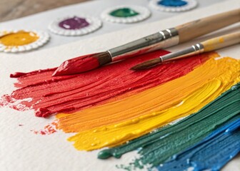 Fototapeta premium Vibrant Gouache Paint Textures: Abstract Art Background for Creative Projects